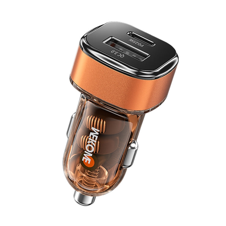 WK WP-C45 Vanguard Series Mecha Transparent USB+Type-C Fast Car Charger (Orange) - Car Charger by WK | Online Shopping UK | buy2fix