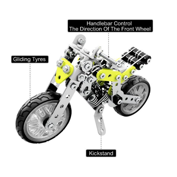 MoFun SW-003 188 PCS DIY Stainless Steel Street Motorcycle Assembling Blocks - Building Blocks by MoFun | Online Shopping UK | buy2fix