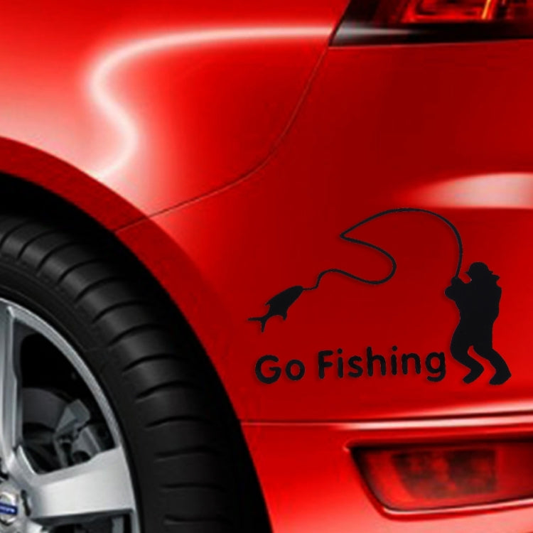 Go Fishing Styling Reflective Car Sticker, Size: 14cm x 9.5cm(Black) - Decorative Sticker by buy2fix | Online Shopping UK | buy2fix