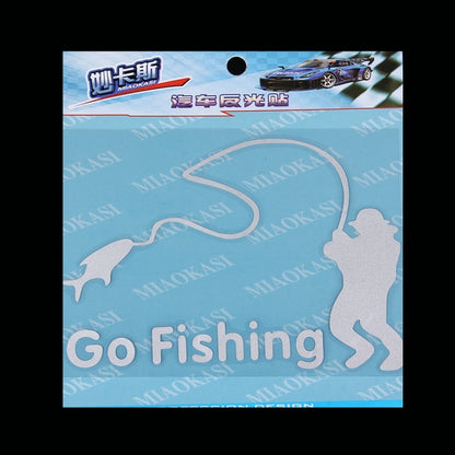 Go Fishing Styling Reflective Car Sticker, Size: 14cm x 9.5cm(Silver) - Decorative Sticker by buy2fix | Online Shopping UK | buy2fix