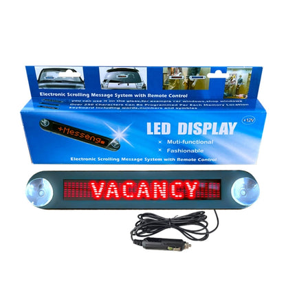 DC 12V Car LED Programmable Showcase Message Sign Scrolling Display Lighting Board with Remote Control(Red Light) - Car Monitor by buy2fix | Online Shopping UK | buy2fix