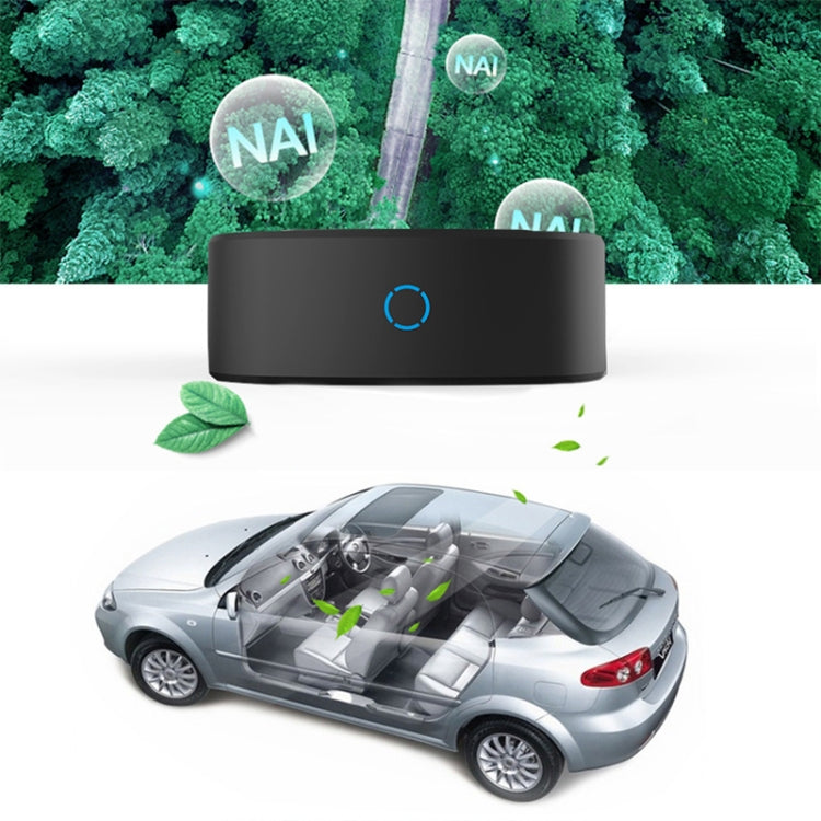 XJ-005 Car / Household Solar Energy Smart Touch Control Air Purifier Negative Ions Air Cleaner(Black) - In Car by buy2fix | Online Shopping UK | buy2fix