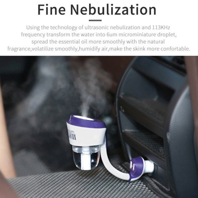 Nanum II 50mL Rotation Aromatherapy Air Purifier Humidifier with 2 USB Charger Ports for DC 12V Car Auto(Blue) - Air Purifier by buy2fix | Online Shopping UK | buy2fix
