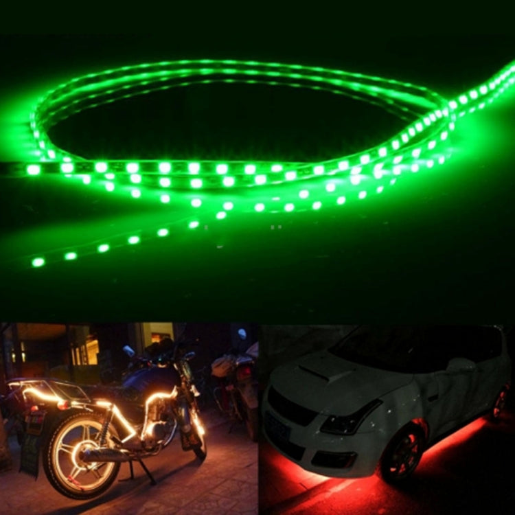 5 PCS Flow Style 45 LED 3528 SMD Waterproof Flexible Car Strip Light for Car Decoration, DC 12V, Length: 90cm(Green Light) - Decorative Lights by buy2fix | Online Shopping UK | buy2fix