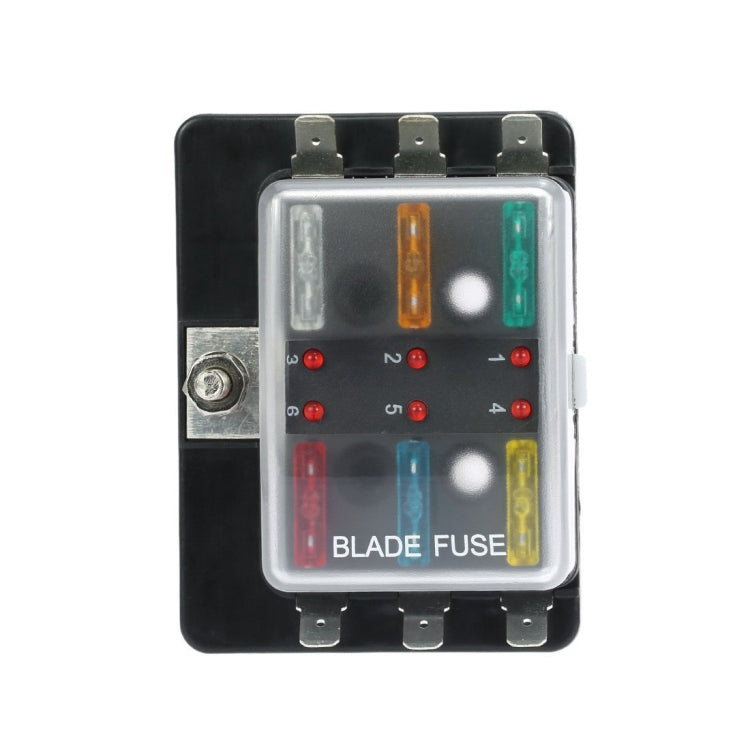 Universal 6 Way Fuse Box Block Fuse Holder Box Car Vehicle Circuit Automotive Blade Tool 6 Way Fuse Block, DC 10V-32V - In Car by buy2fix | Online Shopping UK | buy2fix