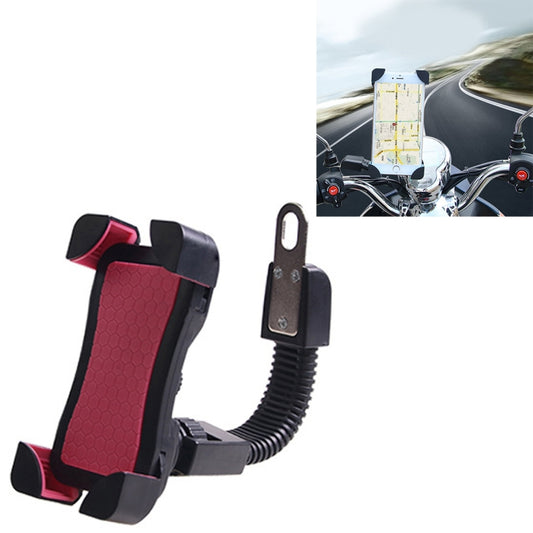 Universal 360 Degrees Free Rotation ABS Motorcycle Phone Bracket Mountain Bike Navigation Bracket GPS/Mobile Holder for 3.5-6.5 inch Mobile Phone(Rose Red) - Holder by buy2fix | Online Shopping UK | buy2fix