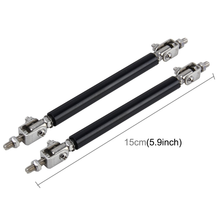 2 PCS Car Modification Large Surrounded By The Rod Telescopic Lever Front and Rear Bars Fixed Front Lip Back Shovel Adjustable Small Rod, Length: 15cm(Black) - In Car by buy2fix | Online Shopping UK | buy2fix