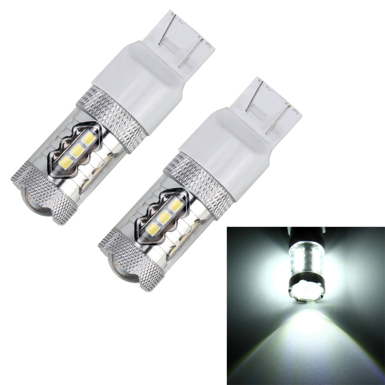 2 PCS T20 / 7440 5W 250LM 6000K Car Auto Turn Light Reversing Lights 16LEDs SMD-2835 Lamps, DC 12V(White Light) - Arrow Turn Lights by buy2fix | Online Shopping UK | buy2fix