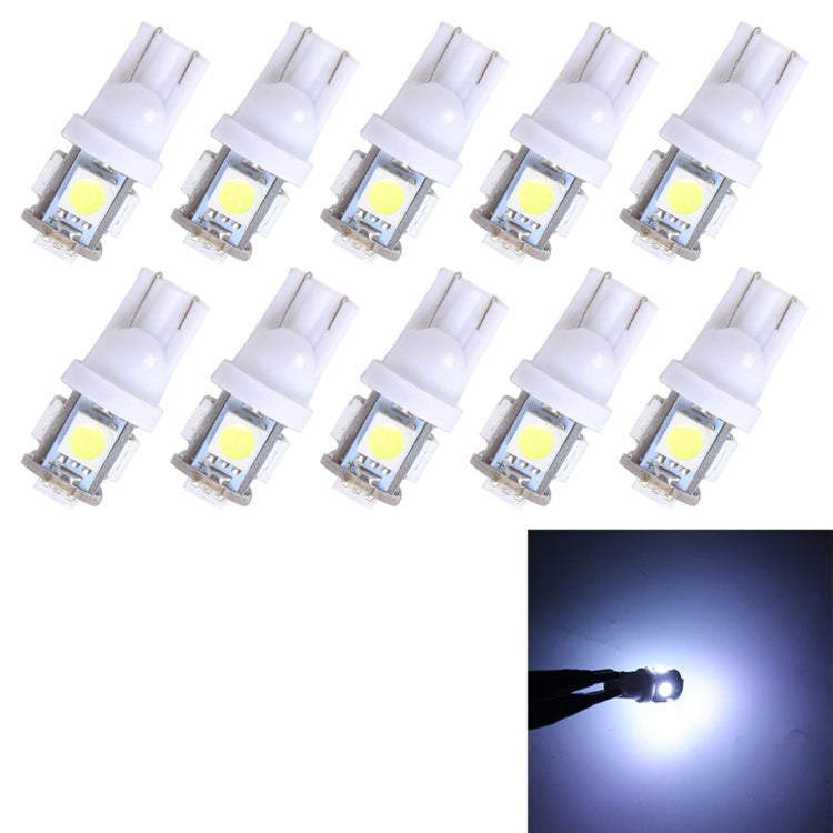 10PCS T10 3W 5500K SMD 5050 5 LED Car Clearance Lights Lamp, DC 12V(White Light) - Clearance Lights by buy2fix | Online Shopping UK | buy2fix