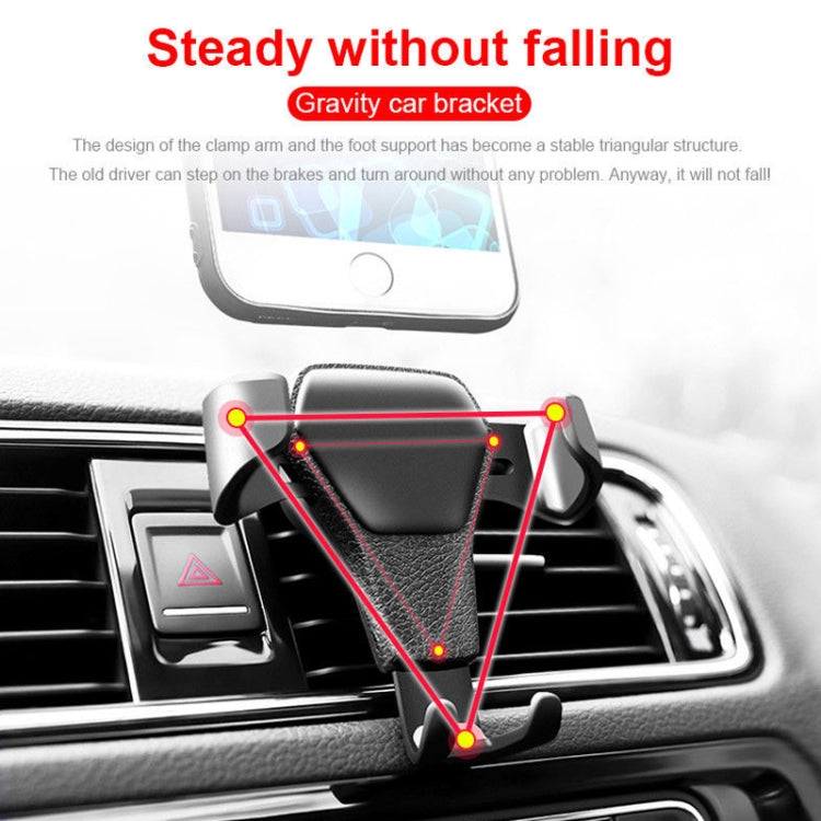 Litchi Texture Gravity Car Mount Phone Holder (White) - Car Holders by buy2fix | Online Shopping UK | buy2fix