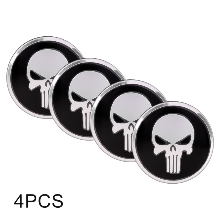 4 PCS Car-Styling Skull Pattern Wheel Hub Decorative Sticker, Diameter: 5.8cm - Decorative Sticker by buy2fix | Online Shopping UK | buy2fix