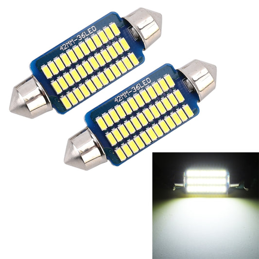 2 PCS 41mm DC12V / 1.5W / 6000K / 100LM 36LEDs SMD-3014 Car License Plate Light / Dome Light, with Decoder - Dome Lights by buy2fix | Online Shopping UK | buy2fix