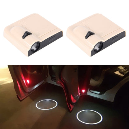 2 PCS LED Ghost Shadow Light, Car Door LED Laser Welcome Decorative Light, Display Logo for Benz Car Brand(Khaki) - Door Lights by buy2fix | Online Shopping UK | buy2fix