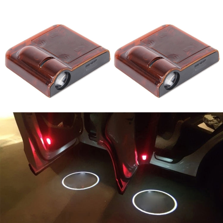 2 PCS LED Ghost Shadow Light, Car Door LED Laser Welcome Decorative Light, Display Logo for Hyundai Car Brand(Red) - Door Lights by buy2fix | Online Shopping UK | buy2fix