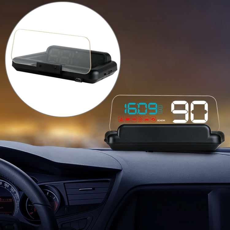 C500 Car HUD Virtual HD Projection Head-up Display, With Adjustable Reflection Board, Speed & RPM & Water Temperature & Oil Consumption & Driving Distance / Time & Voltage Display, Over Speed Alarm, Connect OBD2 Interface(Blue) - Head Up Display System by buy2fix | Online Shopping UK | buy2fix