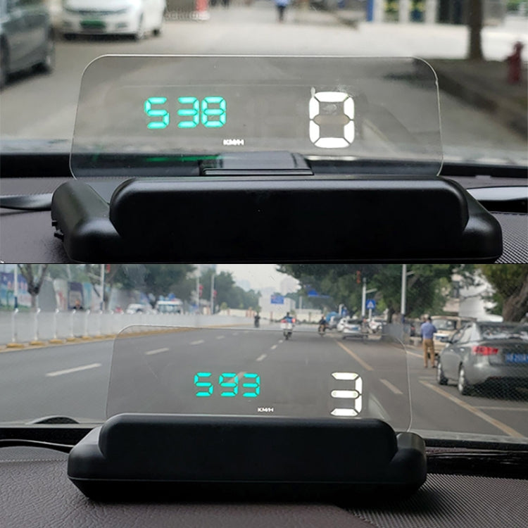 C500 Car HUD Virtual HD Projection Head-up Display, With Adjustable Reflection Board, Speed & RPM & Water Temperature & Oil Consumption & Driving Distance / Time & Voltage Display, Over Speed Alarm, Connect OBD2 Interface(Blue) - Head Up Display System by buy2fix | Online Shopping UK | buy2fix