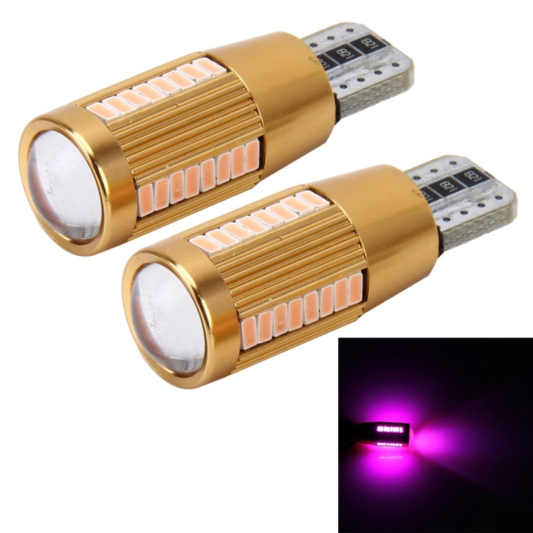 2 PCS T10 2W Constant Current Car Clearance Light with 38 SMD-3014 Lamps, DC 12-16V(Pink Light) - In Car by buy2fix | Online Shopping UK | buy2fix