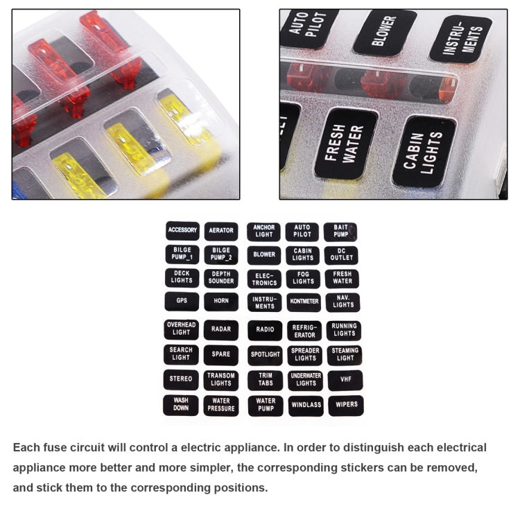 1 in 12 Out Fuse Box Screw Terminal Section Fuse Holder Kits with LED Warning Indicator for Auto Car Truck Boat - In Car by buy2fix | Online Shopping UK | buy2fix