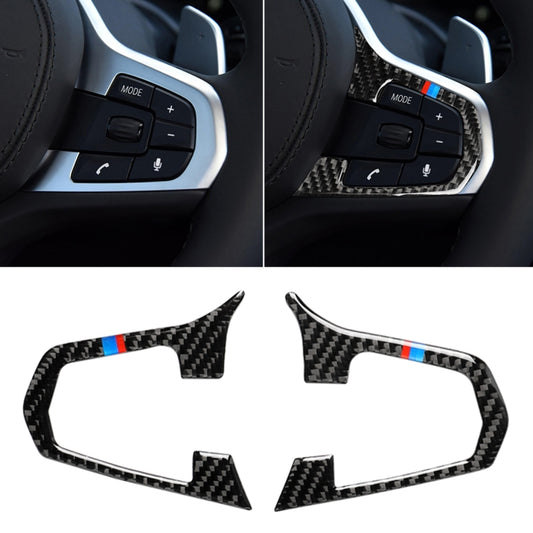 Car Tricolor Carbon Fiber Steering Wheel Button Configuration A Decorative Sticker for BMW 5 Series G30/G38 X3 G01/G08 - Car Interior Mouldings by buy2fix | Online Shopping UK | buy2fix