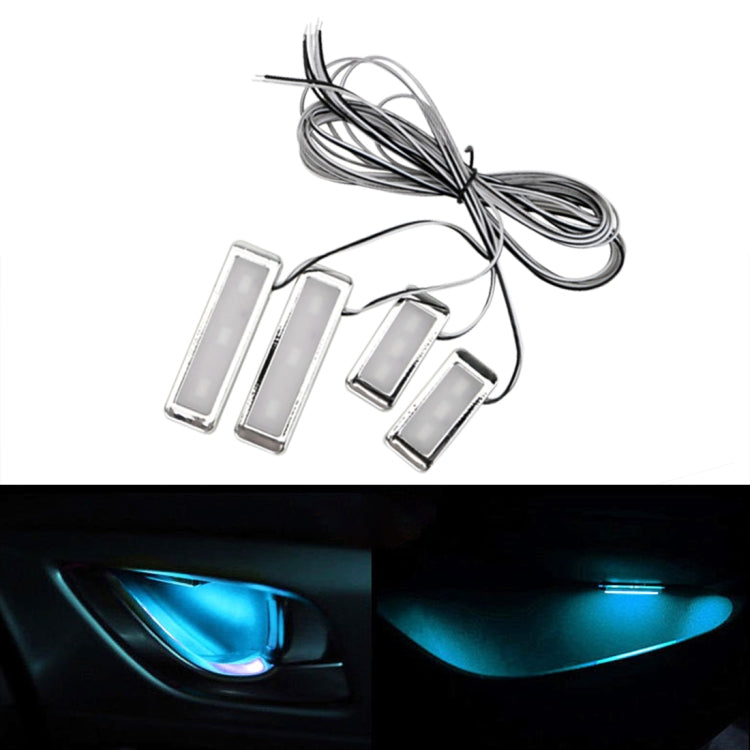 4 PCS Universal Car LED Inner Handle Light Atmosphere Lights Decorative Lamp DC12V / 0.5W Cable Length: 75cm (Ice Blue Light) - Atmosphere lights by buy2fix | Online Shopping UK | buy2fix