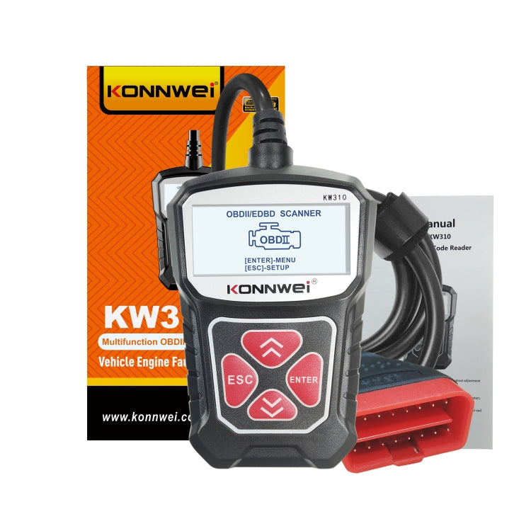 KONNWEI KW310 OBD Car Fault Detector Code Reader ELM327 OBD2 Scanner Diagnostic Tool(Black) - In Car by KONNWEI | Online Shopping UK | buy2fix