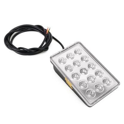 DC12V 1W Car Square Highlight Brake Lights Reversing Light with 15LEDs SMD-3528 (Transparent) - In Car by buy2fix | Online Shopping UK | buy2fix