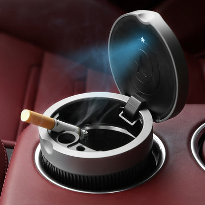 Multi-function Portable Creative LED Car Cigarette Ash Tray Ashtray with Lid(Silver) -  by buy2fix | Online Shopping UK | buy2fix