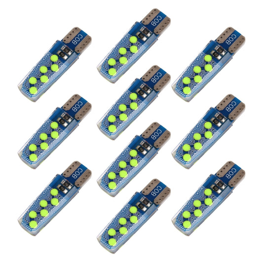 10 PCS T10 DC12V / 1.2W Car Clearance Light 12LEDs COB Lamp Beads (Green Light) - In Car by buy2fix | Online Shopping UK | buy2fix