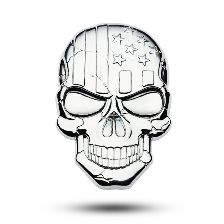 Three-dimensional Devil Skull Metal Plating Car Sticker (Silver) - In Car by buy2fix | Online Shopping UK | buy2fix