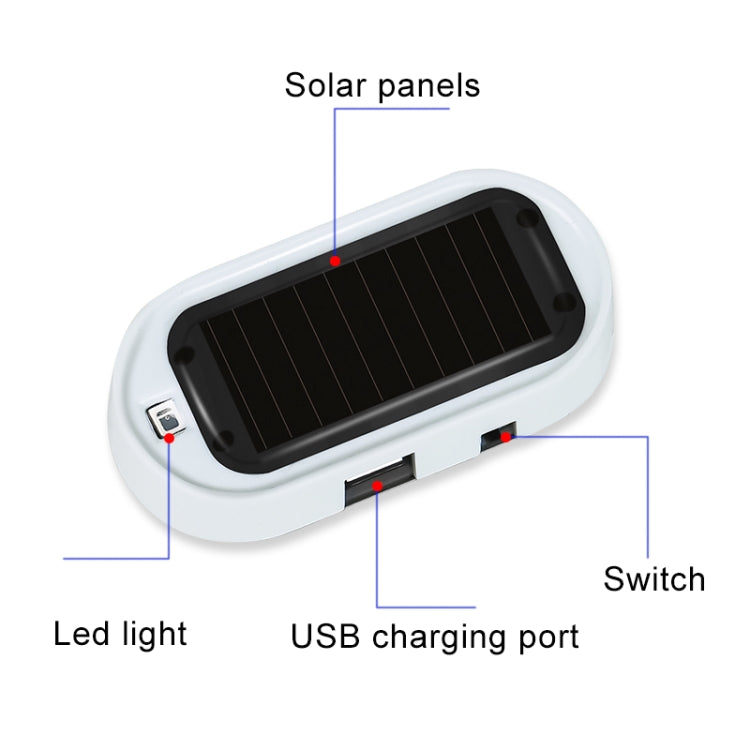 Car Solar Energy Anti-theft Device LED Warning Light (Blue) - In Car by buy2fix | Online Shopping UK | buy2fix