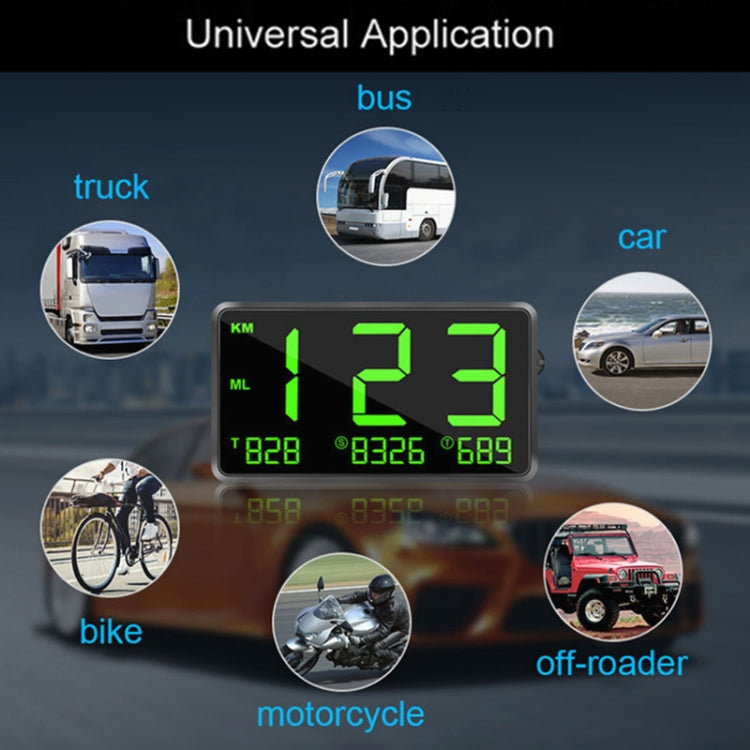 Car / Motorcycles HUD Display GPS Speedometer Overspeed Warning - In Car by buy2fix | Online Shopping UK | buy2fix