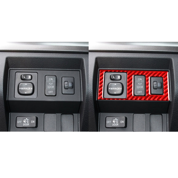 Carbon Fiber Car Headlight Height Adjustment Switch Decorative Sticker for Toyota Tundra 2014-2018,Left and Right Drive Universal (Red) - In Car by buy2fix | Online Shopping UK | buy2fix