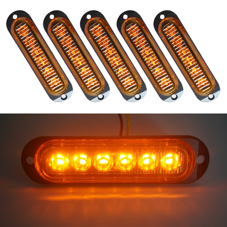 5 PCS MK-093 Car / Truck 6LEDs Side Marker Indicator Lights Bulb Lamp (Yellow Light) - In Car by buy2fix | Online Shopping UK | buy2fix