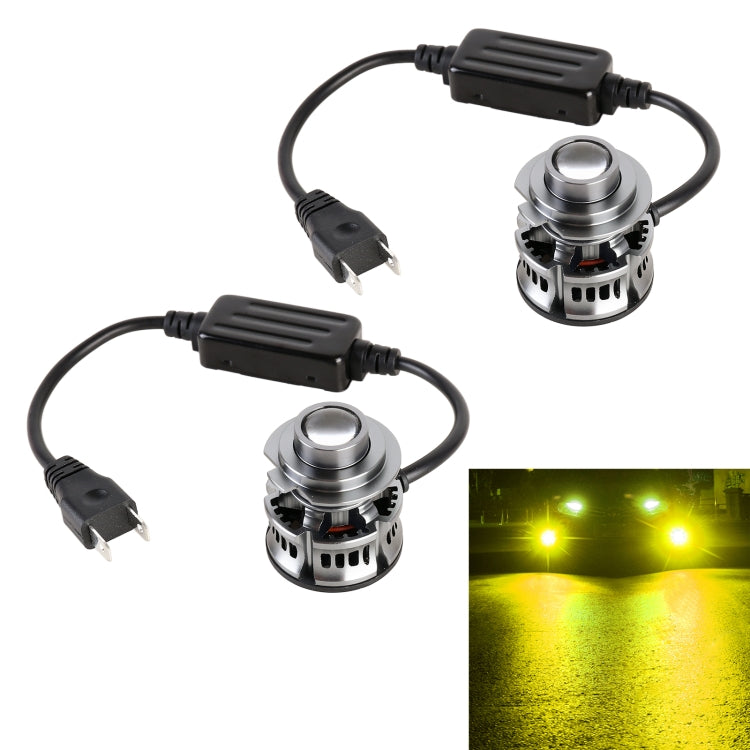 1 Pair H7 27W / DC12V Car Aluminum Alloy Flashing LED Headlight (Gold Light) - In Car by buy2fix | Online Shopping UK | buy2fix
