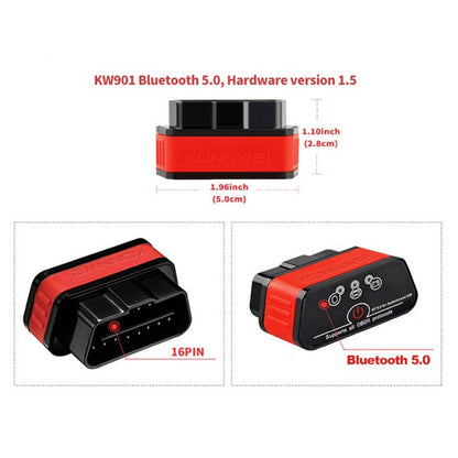 KONNWEI KW901 Android Phone OBD2 Car Bluetooth 5.0 Diagnostic Scan Tools(Orange) - Code Readers & Scan Tools by KONNWEI | Online Shopping UK | buy2fix