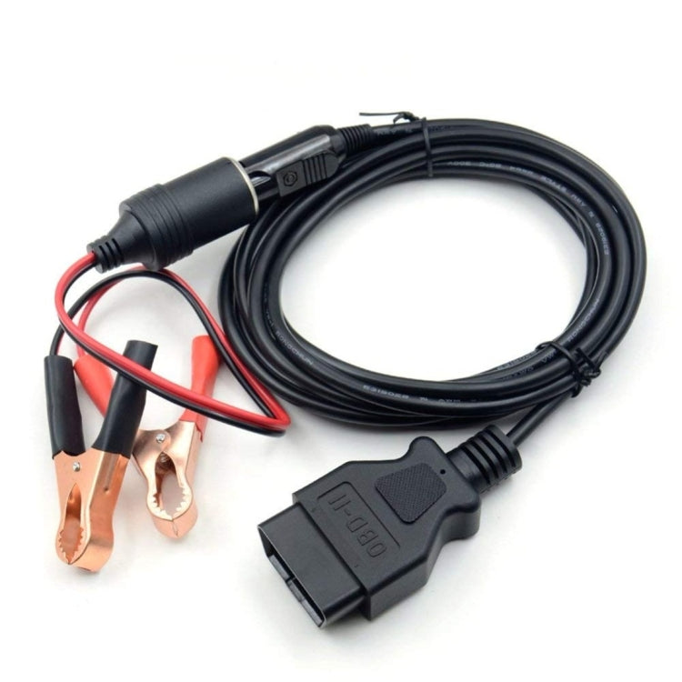 OBD II Car ECU Emergency Power Supply Cable Memory Saver with Alligator Clip-On Cigarette Lighter Power Socket - In Car by buy2fix | Online Shopping UK | buy2fix