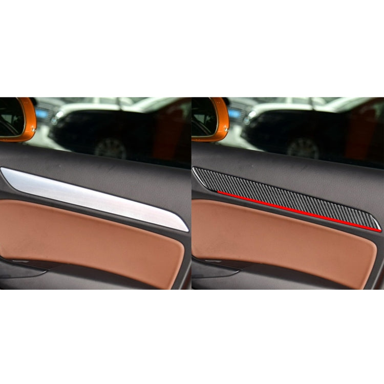 4 PCS / Set Carbon Fiber Car Interior Door Trim Red Edge Decorative Sticker for Audi Q3 2013-2018,Left and Right Drive Universal - In Car by buy2fix | Online Shopping UK | buy2fix