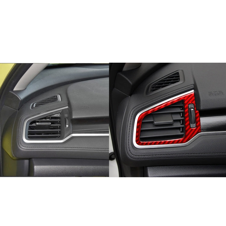 Car Carbon Fiber Left and Right Air Outlet Decorative Sticker for Honda Tenth Generation Civic 2016-2019, Right Drive (Red) - In Car by buy2fix | Online Shopping UK | buy2fix