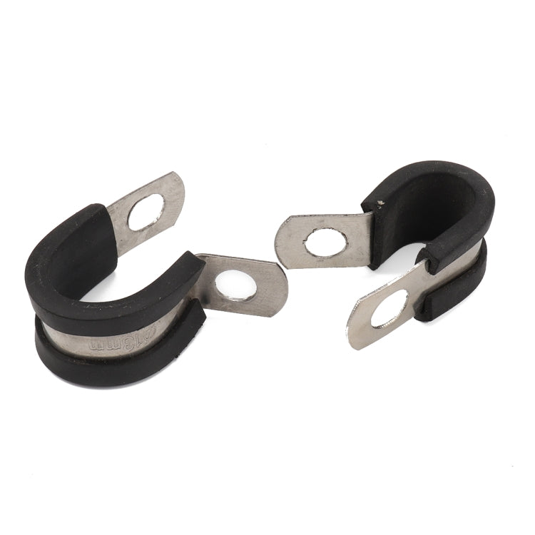 10 PCS Car Rubber Cushion Pipe Clamps Stainless Steel Clamps, Size: 1/2 inch (13mm) - In Car by buy2fix | Online Shopping UK | buy2fix