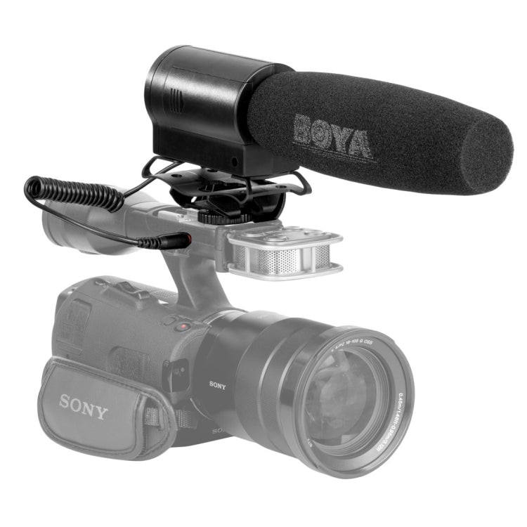 BOYA BY-DMR7 Shotgun Condenser Broadcast Microphone with LCD Display & Integrated Flash Recorder for Canon / Nikon / Sony DSLR Cameras and Video Cameras(Black) - Consumer Electronics by BOYA | Online Shopping UK | buy2fix