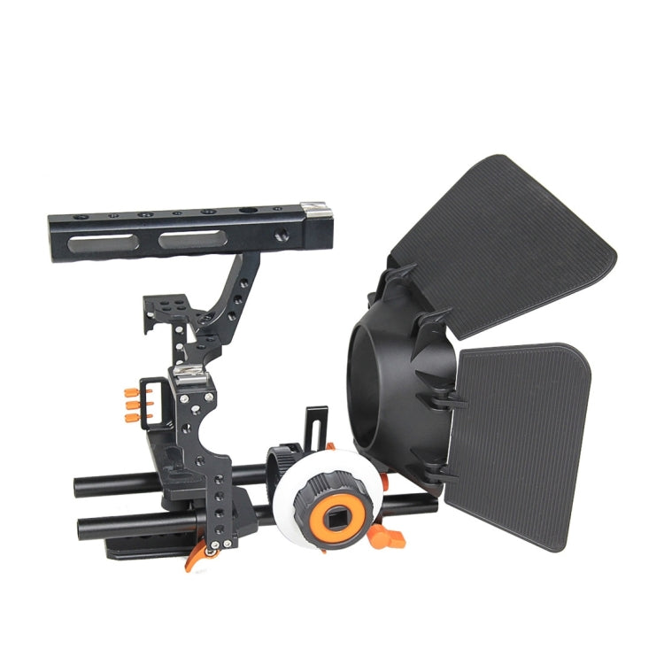 YELANGU YLG1105A A7 Cage Set Include Video Camera Cage Stabilizer / Follow Focus / Matte Box for Sony GH4 / A7S / A7 / A7R / A72 / A7RII / A7SII / A6000 / A6500 / A6300 / A7R3 / A7S3 / A7R4  (Orange) - Shoulder Rigs by YELANGU | Online Shopping UK | buy2fix