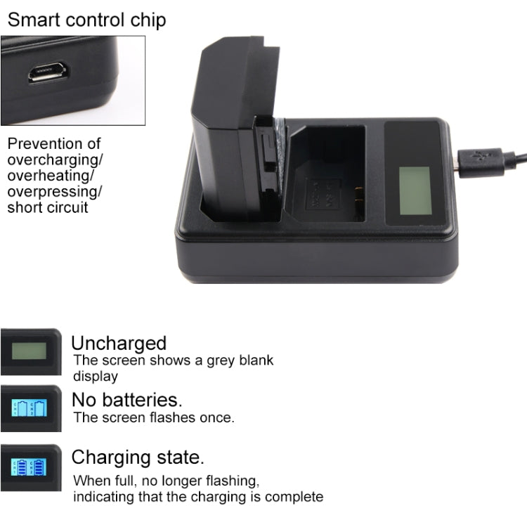 Dual Channel Digital LCD Display Battery Charger with USB Port for Sony NP-FZ100 Battery, Compatible with Sony A9 (ILCE-9) - Battery USB Charger by buy2fix | Online Shopping UK | buy2fix