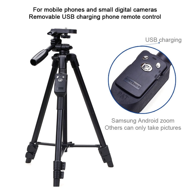 YUNTENG VCT-5208RM Aluminum Magnesium Alloy Leg Tripod Mount with Bluetooth Remote Control & Tripod Head & Phone Clamp for SLR Camera & Smartphones, Height: 125cm - Camera Accessories by buy2fix | Online Shopping UK | buy2fix