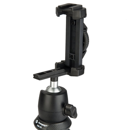 Fotopro RM-80 Mini Desktop Tripod Mount + MH-8 Ball Head with 1/4 inch Screw & Phone Clamp(Black) - Camera Accessories by Fotopro | Online Shopping UK | buy2fix