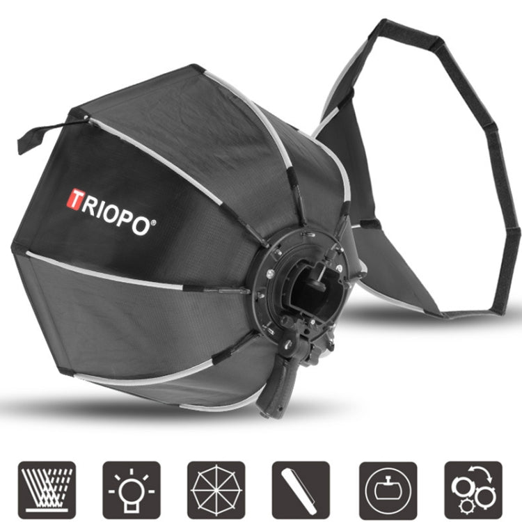 TRIOPO KS2-90 90cm Fast Loading Speedlite Flash Octagon Parabolic Softbox Diffuser (Black) -  by TRIOPO | Online Shopping UK | buy2fix