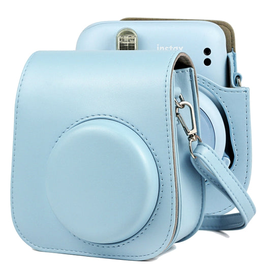 Solid Color Full Body Camera Leather Case Bag with Strap for FUJIFILM Instax mini 11 (Blue) - Camera Accessories by buy2fix | Online Shopping UK | buy2fix