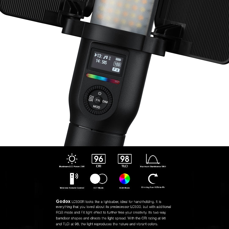 Godox LC500R RGB Full Color LED Light Stick Handheld Fill Light with Remote Control(US Plug) - Camera Accessories by Godox | Online Shopping UK | buy2fix