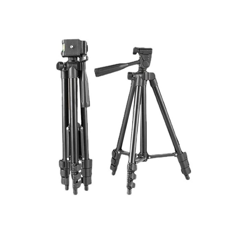 130cm 4-Section Folding Aluminum Alloy Tripod Mount with Three-Dimensional Head(Black) - Camera Accessories by buy2fix | Online Shopping UK | buy2fix