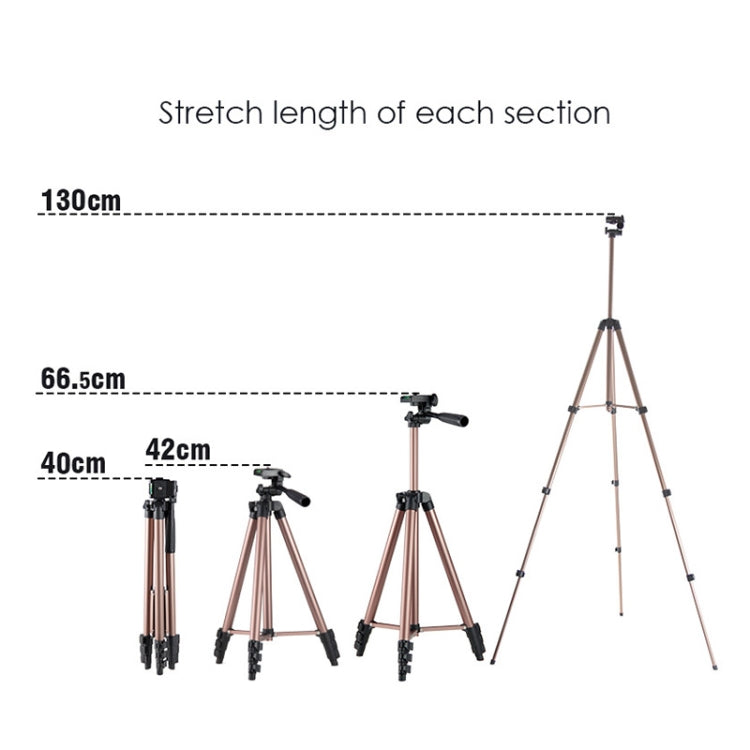 130cm 4-Section Folding Aluminum Alloy Tripod Mount with Three-Dimensional Head(Black) - Camera Accessories by buy2fix | Online Shopping UK | buy2fix