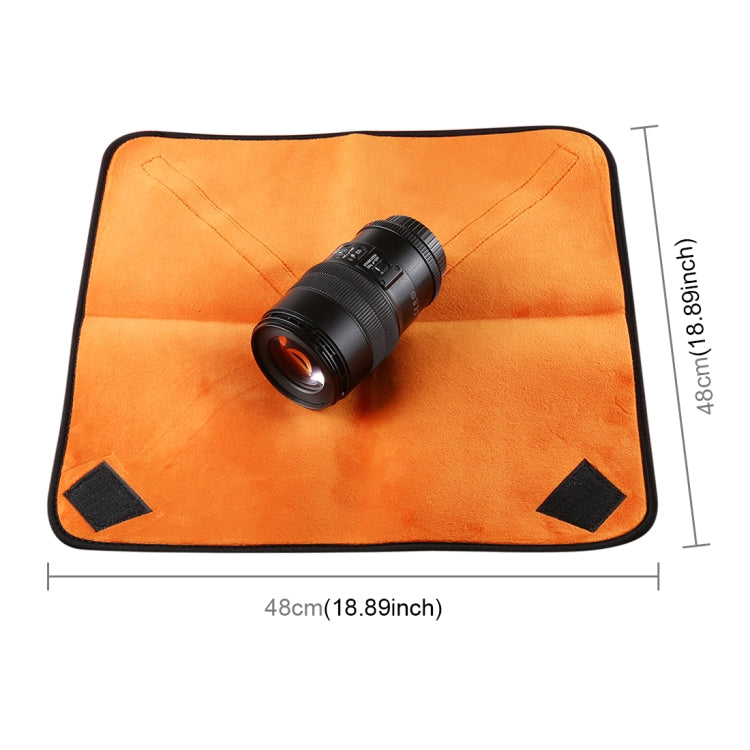 Hundred-folding Cloth Photography Camera SLR Liner Lens Bag Thickening Wrapped Cloth Plus Velvet, Size: 50x50cm (Orange) - Camera Accessories by buy2fix | Online Shopping UK | buy2fix